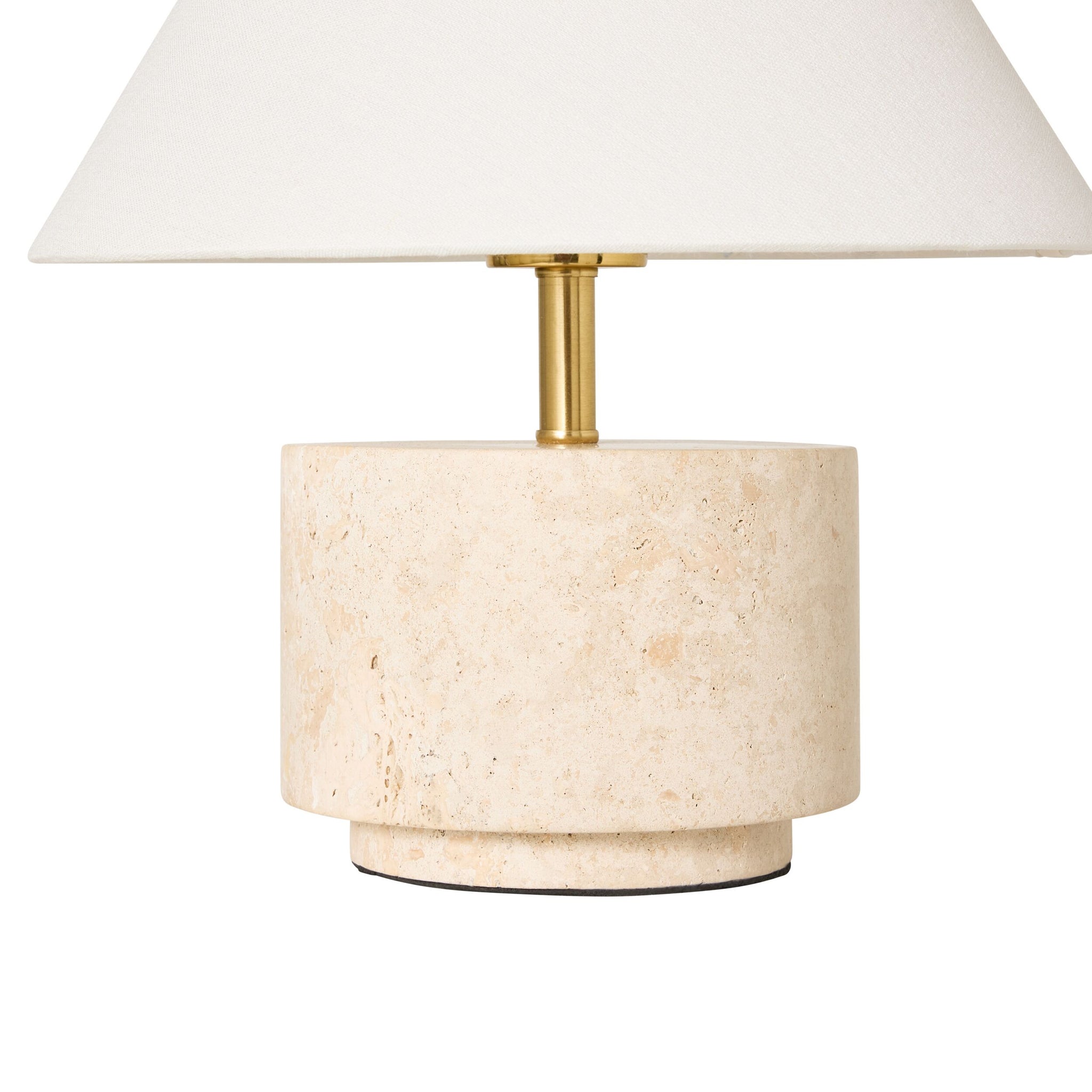 Paola Round Travertine Table Lamp 35cm