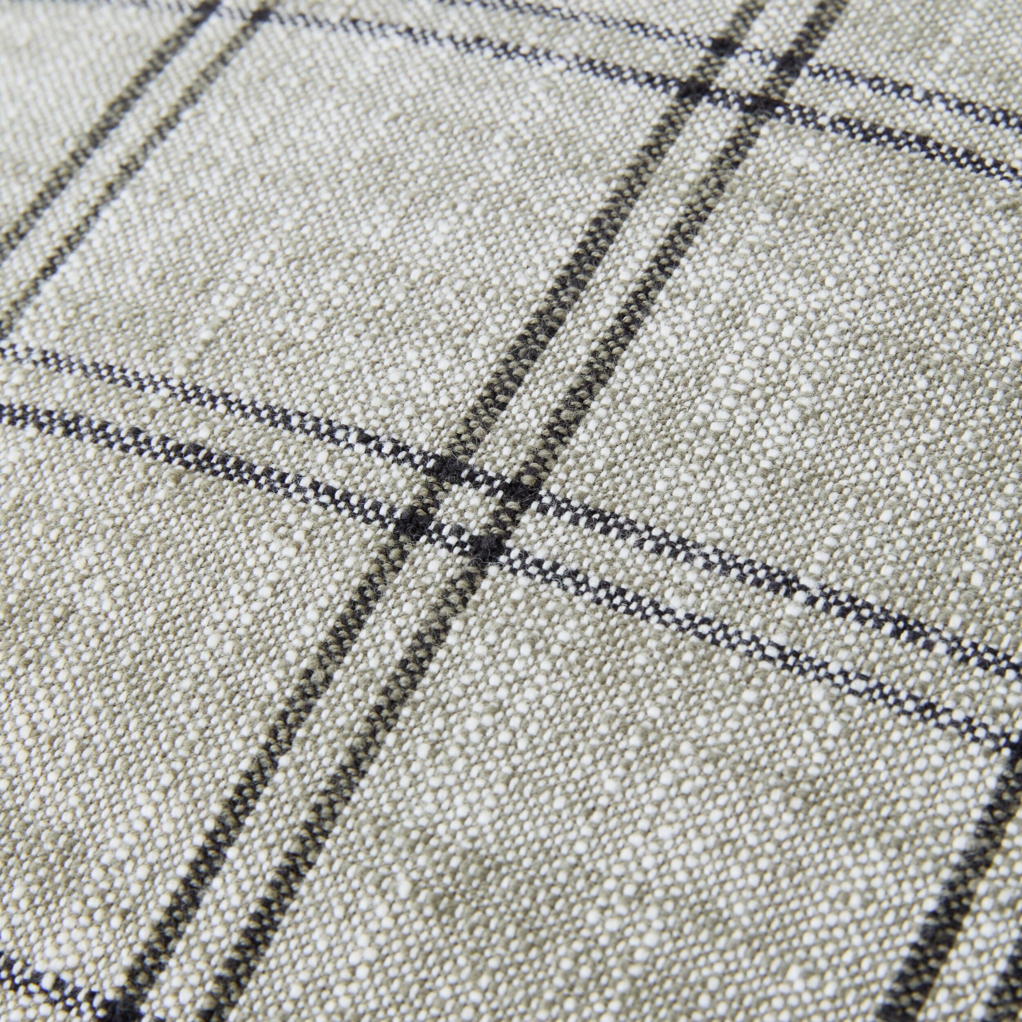 Loft Grid Check Cushion Khaki 50cm