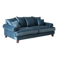 Lisette 3.5 Seater Extra Deep Luxe Velvet Sofa Marine Blue Custom C-006
