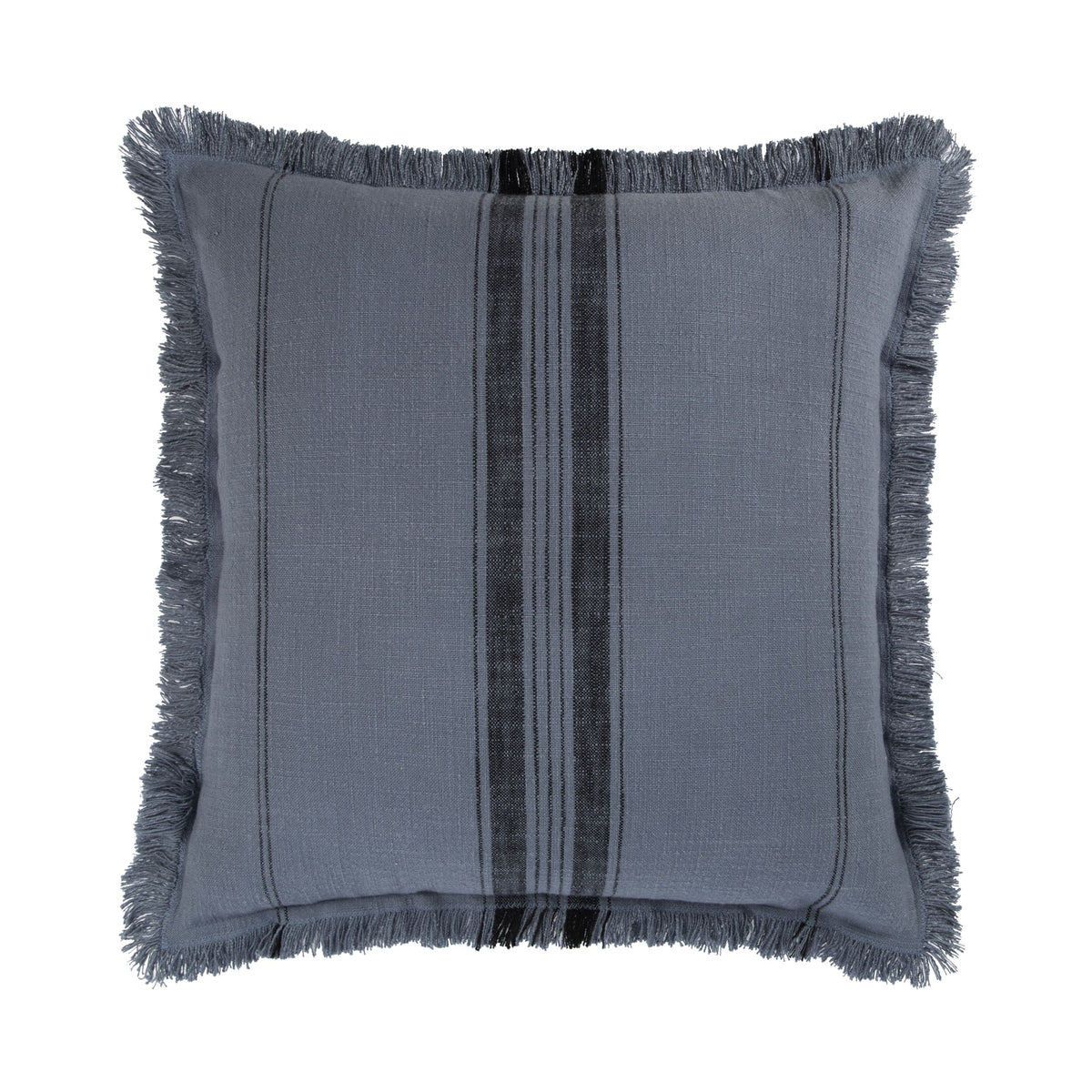 Loft Fringe Stripe Cushion Slate Blue 50x50cm