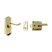 1193 Screen Door Latch Right Hand External Polished Brass H98xW36mm P40mm