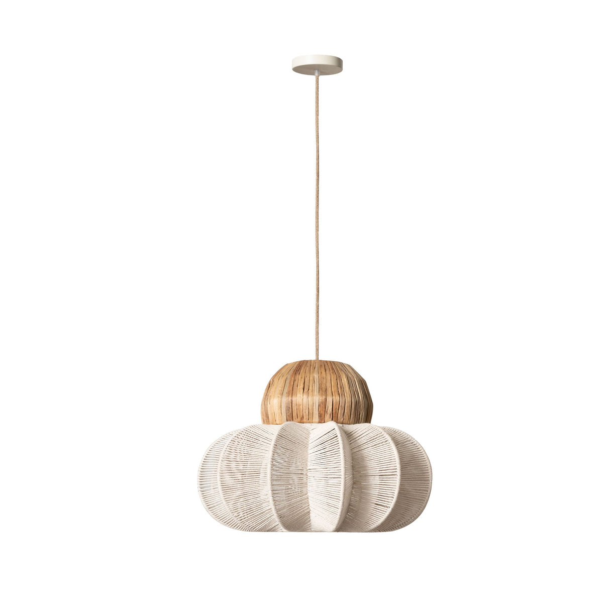 Dahlia Pendant White Natural 44x44x36cm