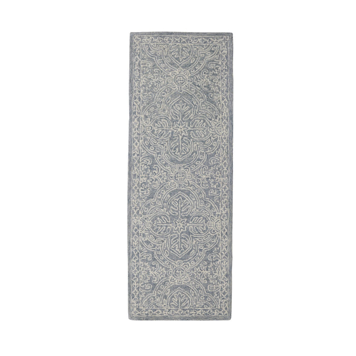 Henna Handtufted NZ Wool Runner Blue 70x200cm