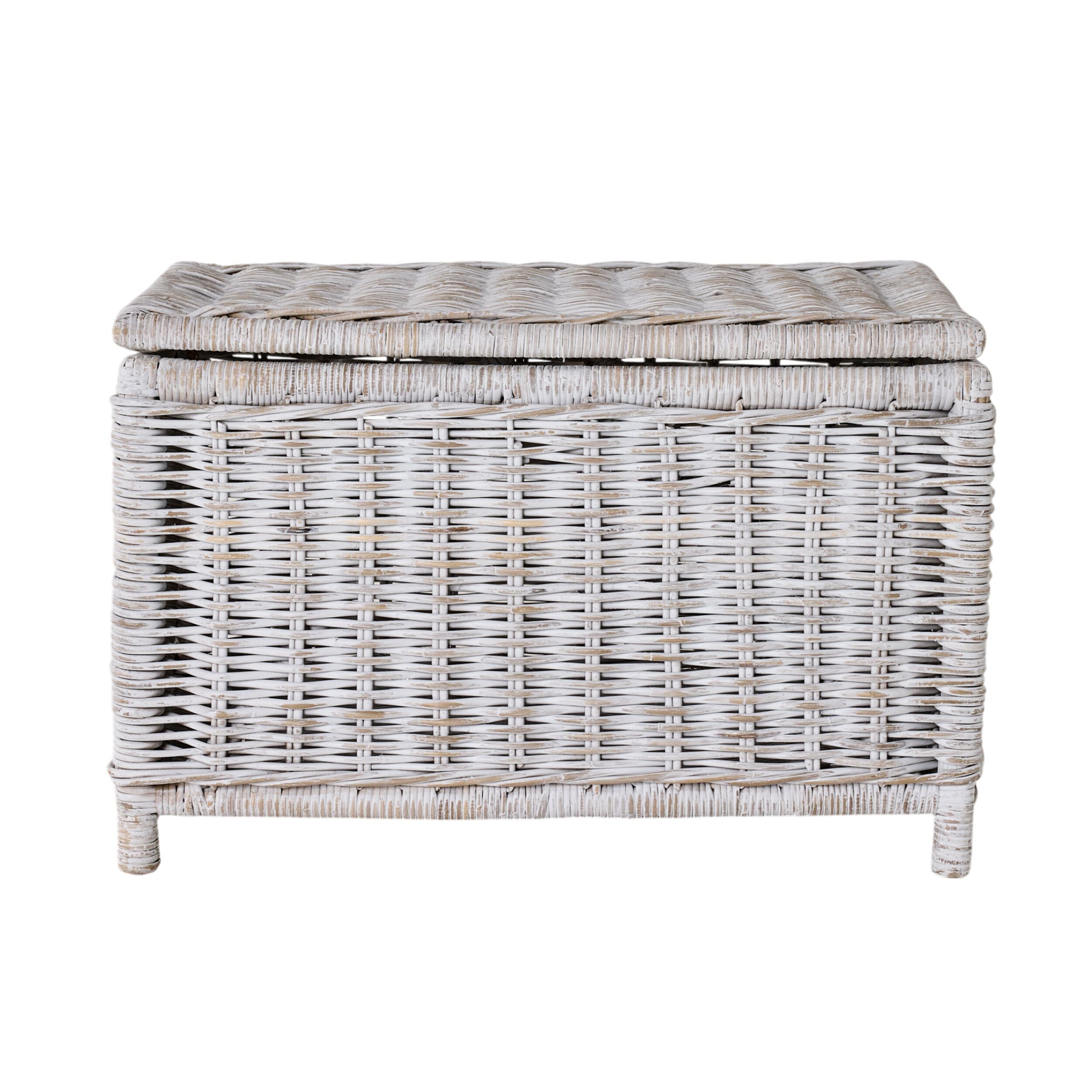 Lorne Blanket Box Large White Wash 78x51x51cm