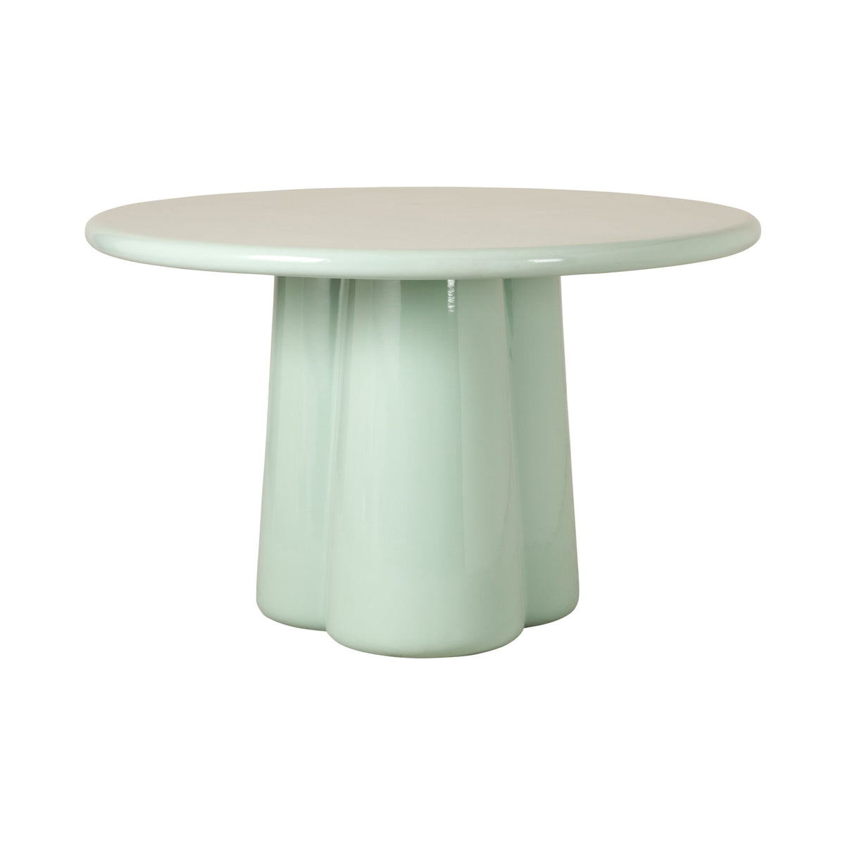 Pavia Round Dining Table Gloss Eucalypt Green