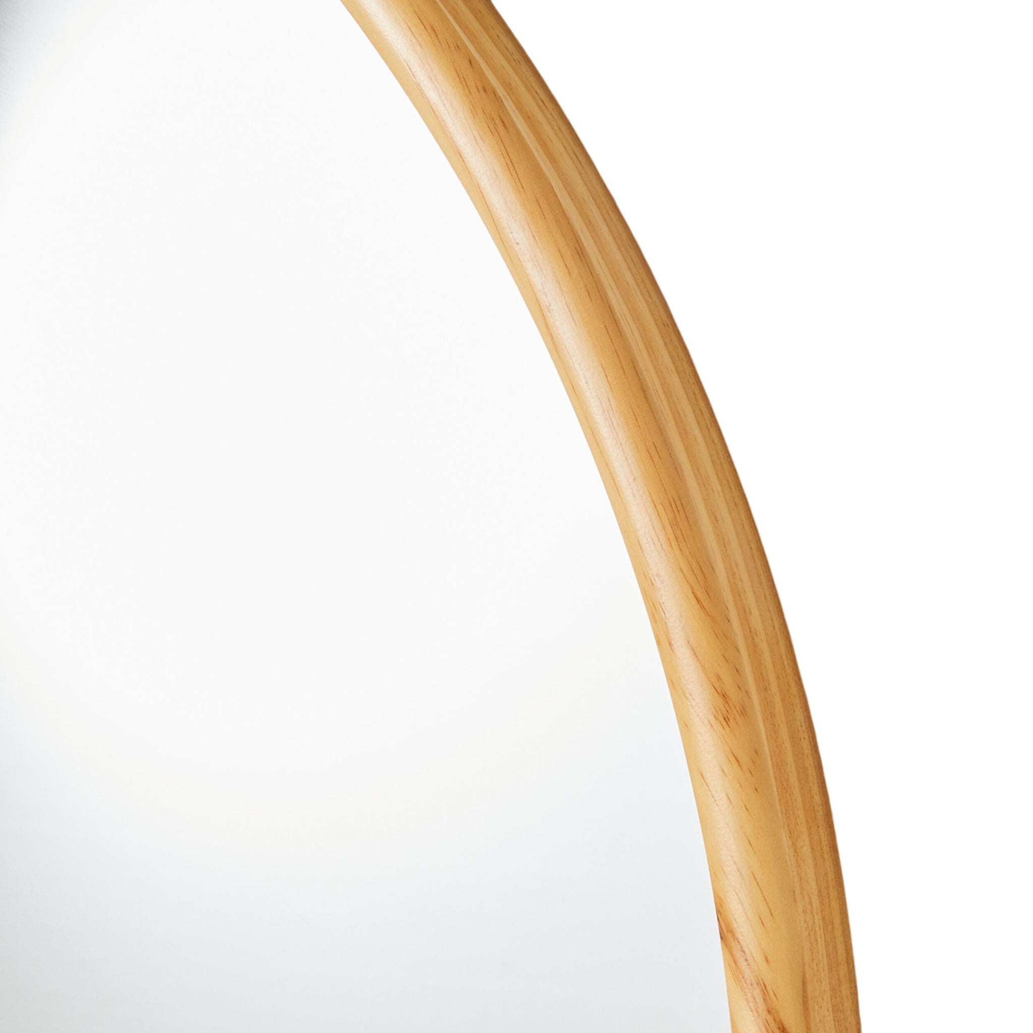 Natural Wooden Arched Floor Mirror