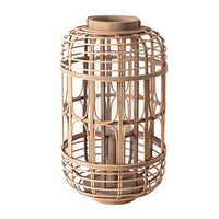 Bamboo Lantern Natural With Glass 45x25x25cm