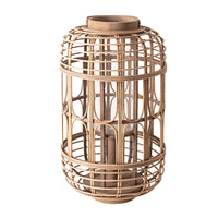 Bamboo Lantern Natural With Glass 45x25x25cm