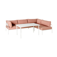 Billy Corner Sofa Set with Dining Table Rose