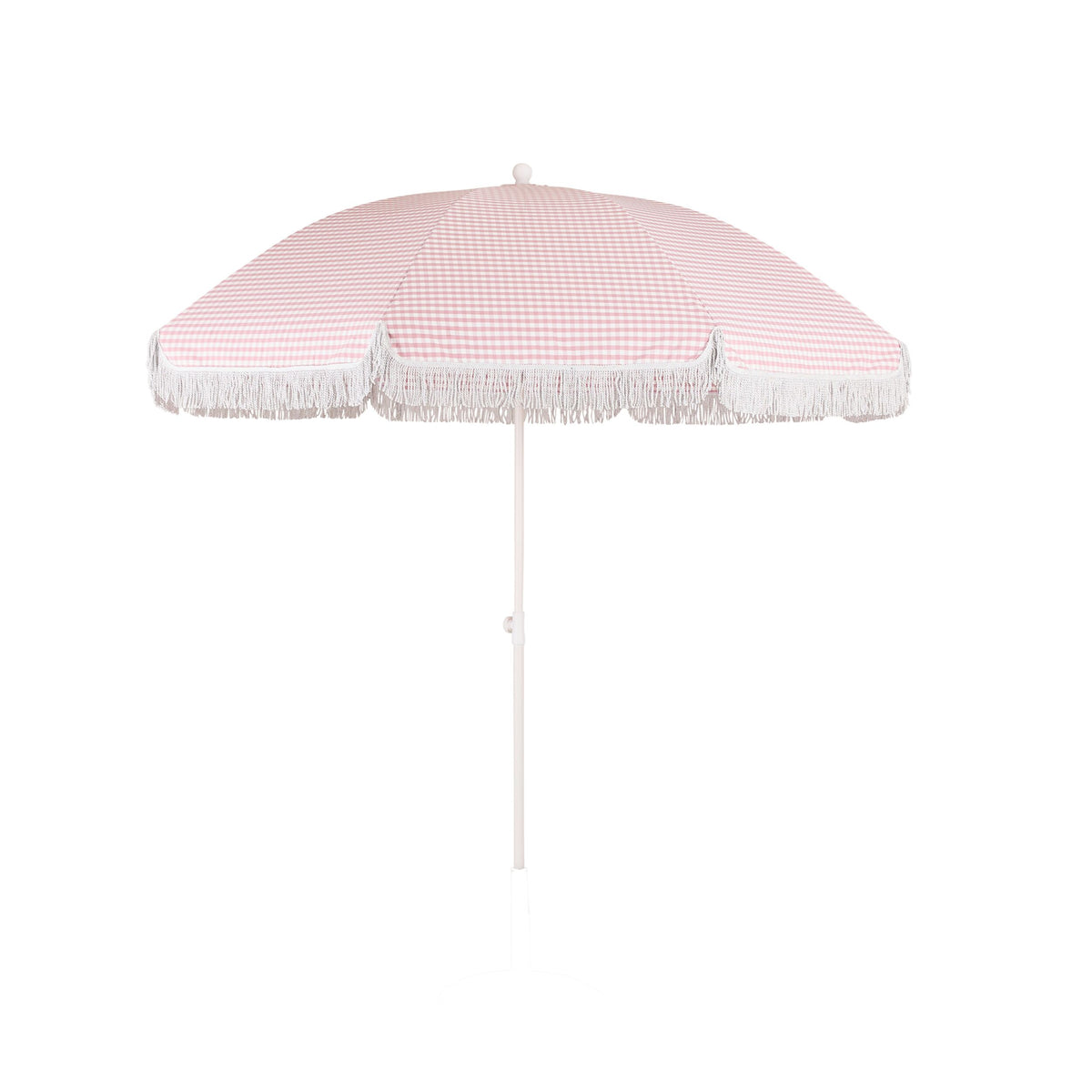 Amalfi Umbrella with Tassles Pink/White Gingham