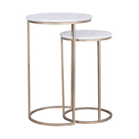 Avoca Marble Top Side Table Set of 2