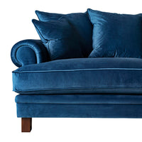 Lisette 3.5 Seater Extra Deep Luxe Velvet Sofa Indigo Blue Custom C-010