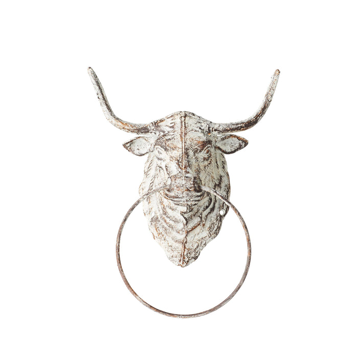 Bull Antique White Towel Holder 30x23cm