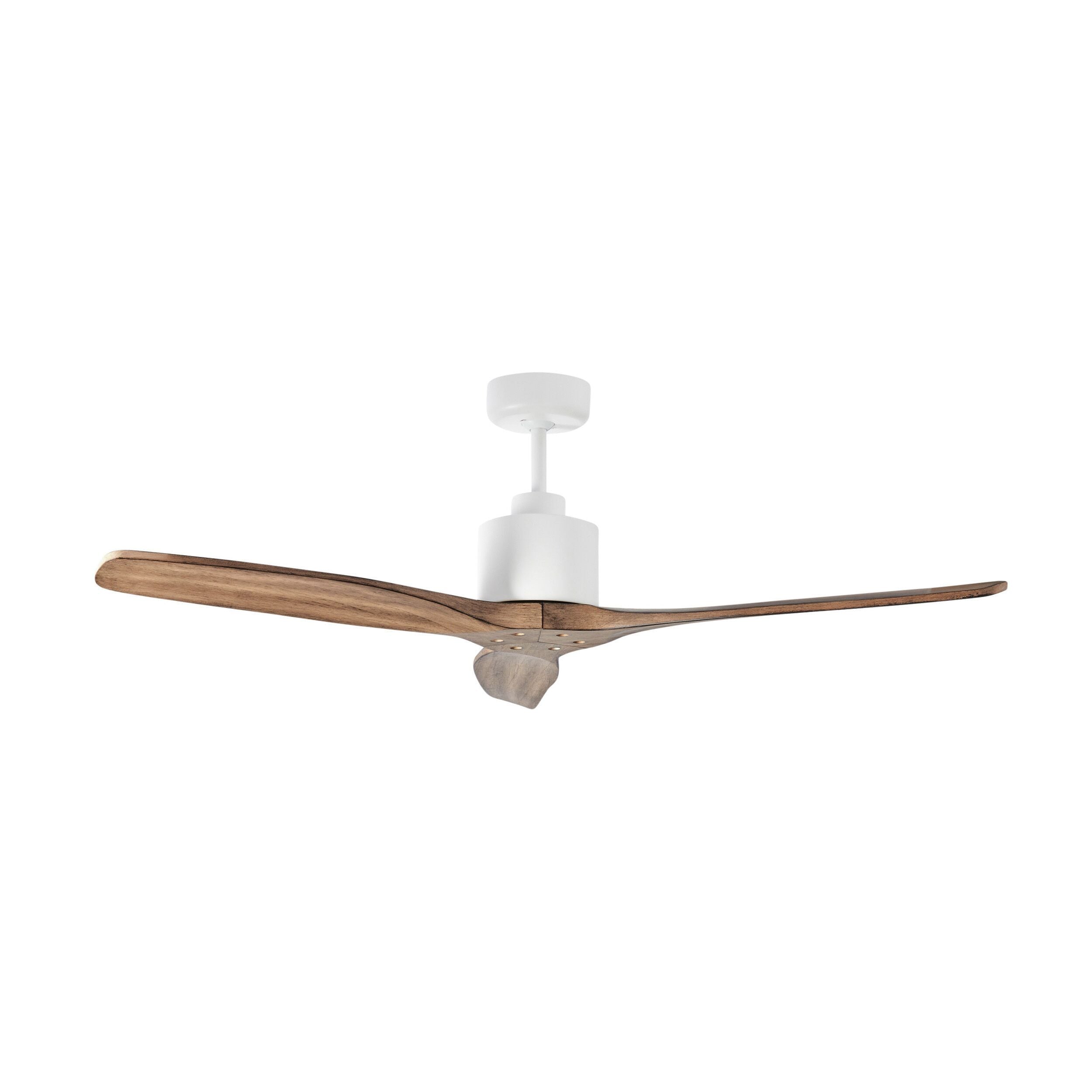 Nadi Indoor DC Ceiling Fan with Remote - White & Ash Wood 122cm