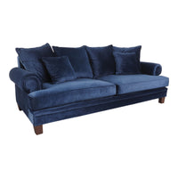 Lisette 3.5 Seater Velvet Sofa Celeste Indigo