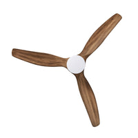 Nadi Indoor DC Ceiling Fan with LED Light & Remote - White & Ash Wood 122cm