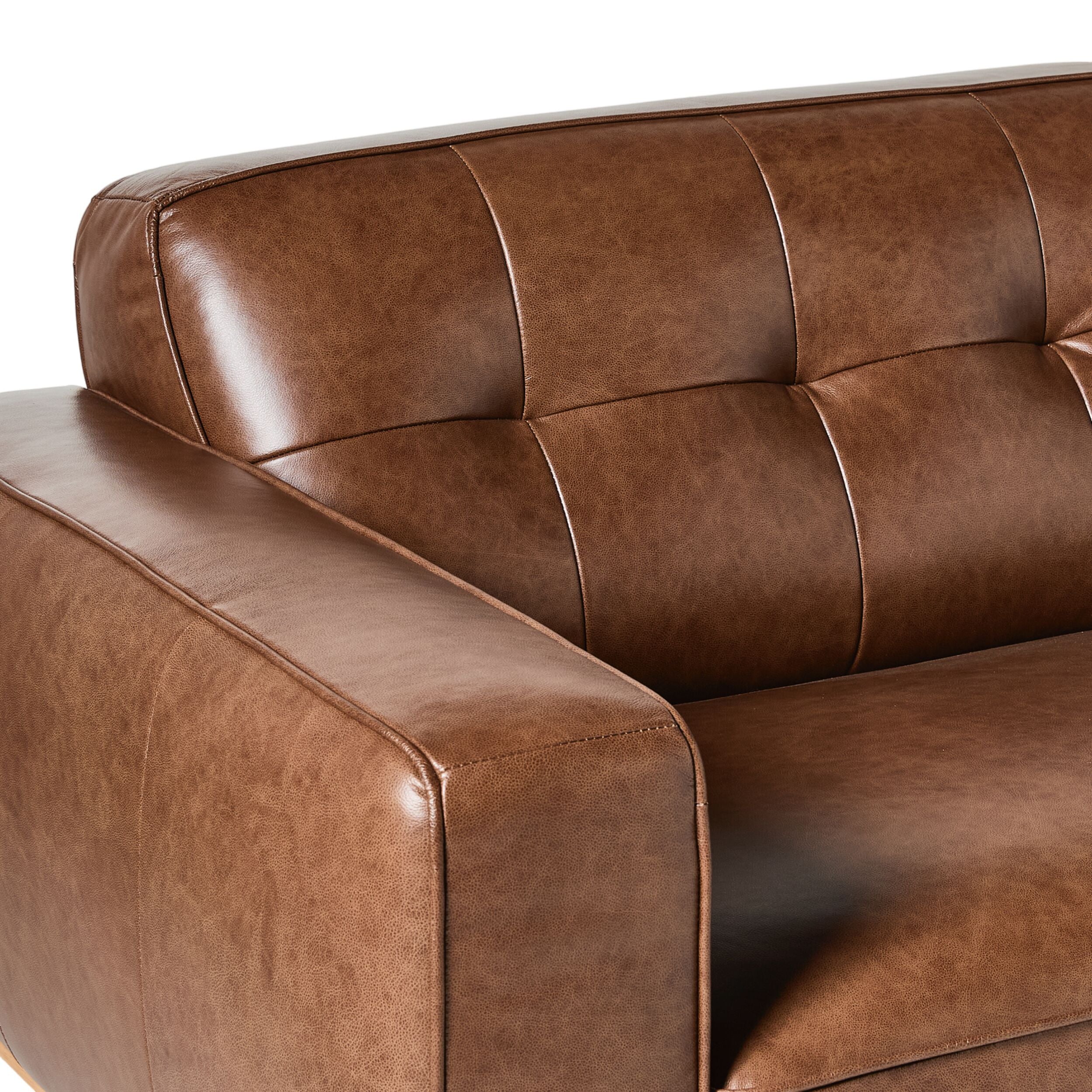 Carson 3 Seater Leather Sofa Dakota Mocha