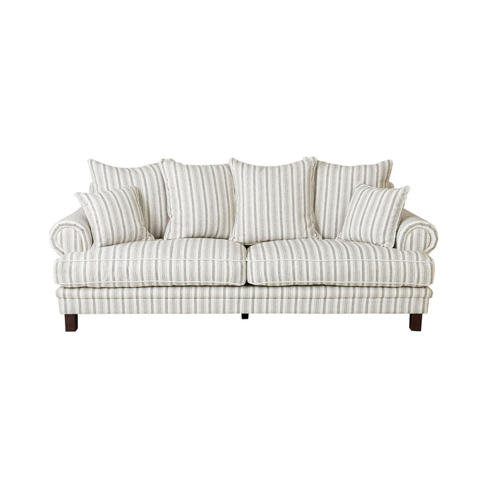 Lisette 3.5 Seater Deep Sofa Linen Stripe