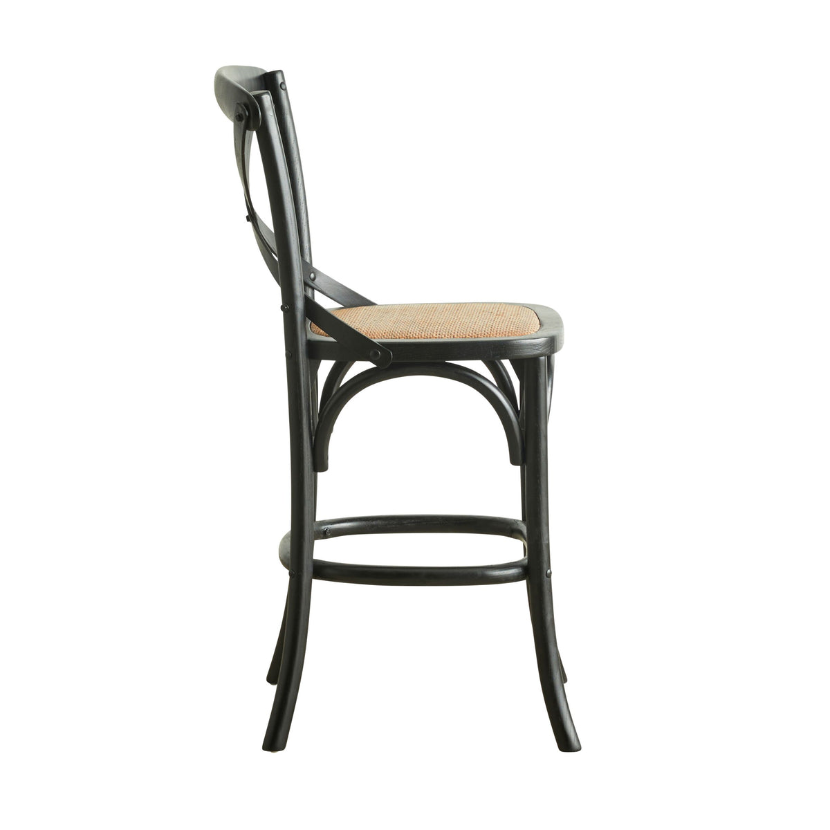 Provincial Cross Back Dining Stool Black