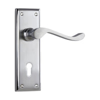 1097 Door Lever Camden Lock Pair Satin Chrome Polished Edge H152xW50xP60mm