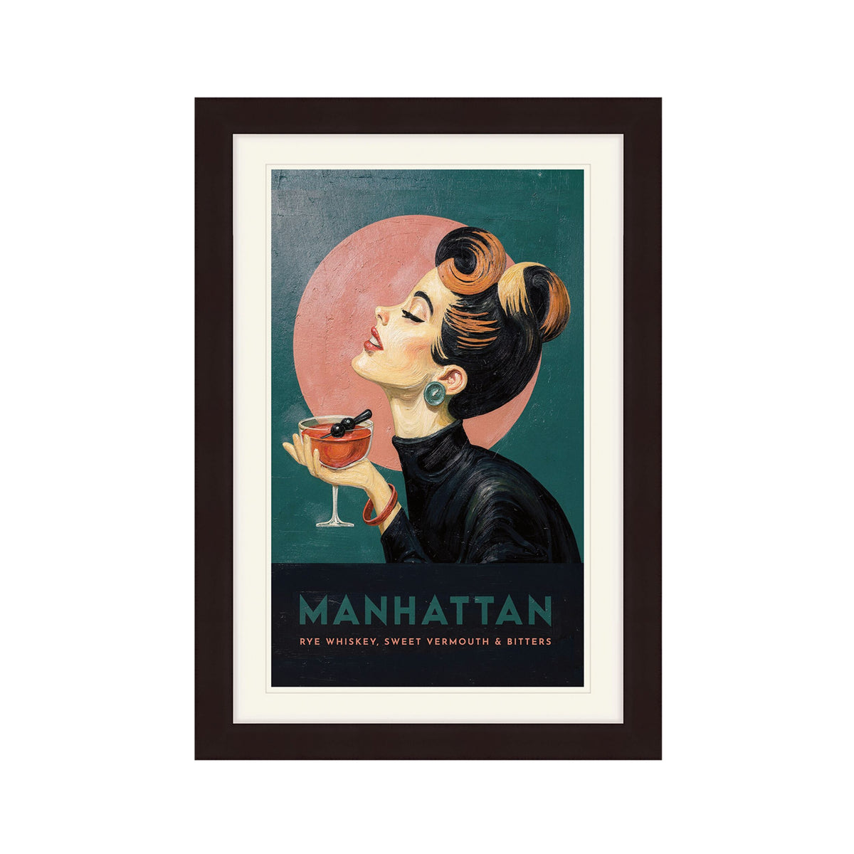 Manhattan Cocktail Framed Print 45x65cm