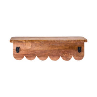 Sati Scalloped Wooden Hook Shelf
