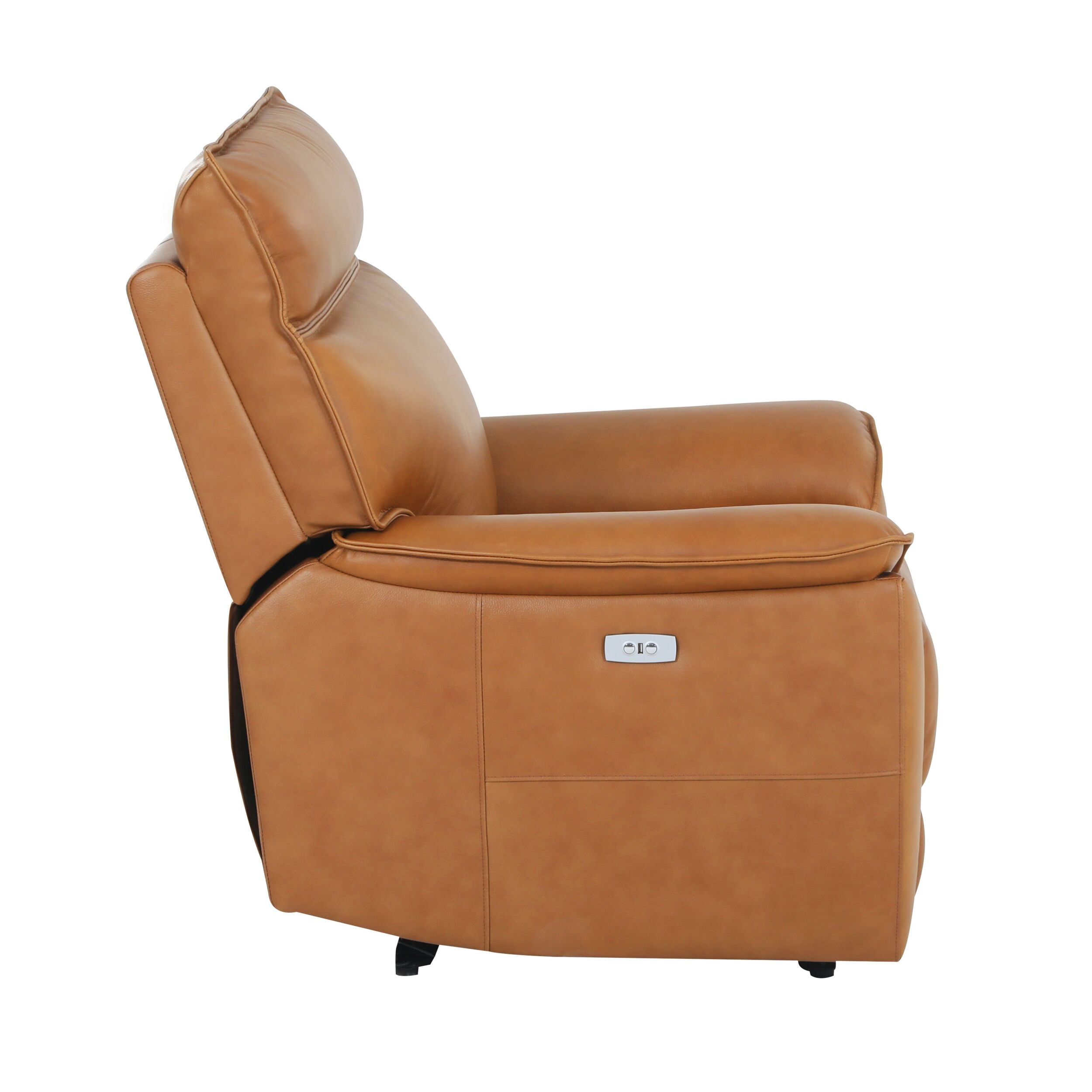 Dillon 1 Seater Leather Recliner Dakota Light Chestnut