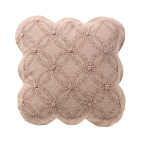 Stitch Scalloped Cushion Dusty Rose 50x50cm