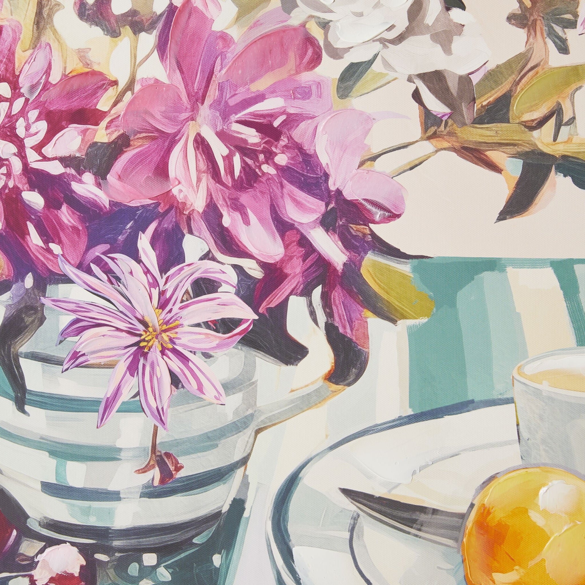 Brunch Setting Framed Canvas Print 82.5x82.5cm
