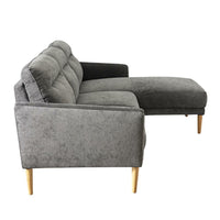 Corbyn 3 Seater Sofa Soft Blend Marle with Right Chaise C-038