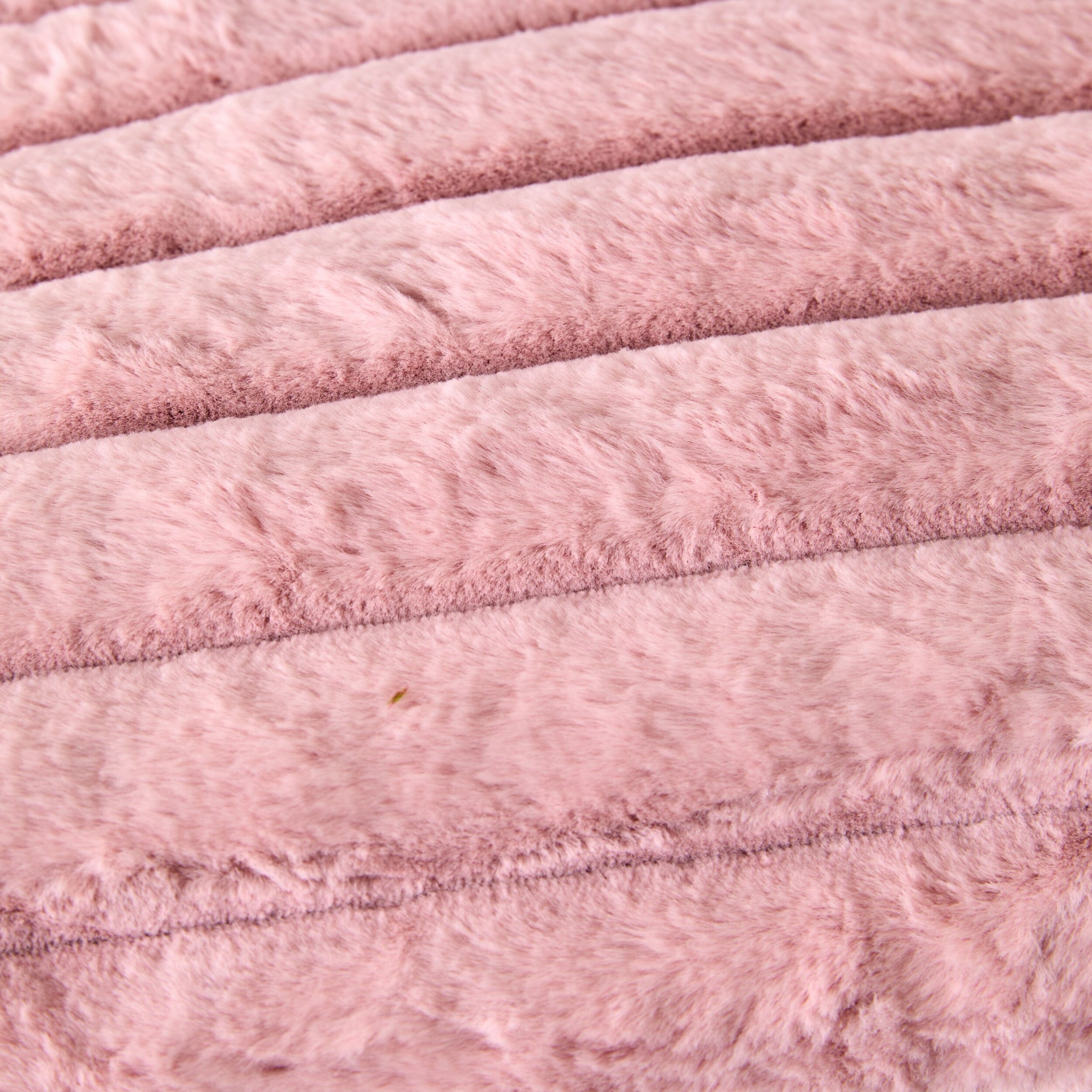 Luxe Rib Faux Fur Cushion Blush 55x35cm