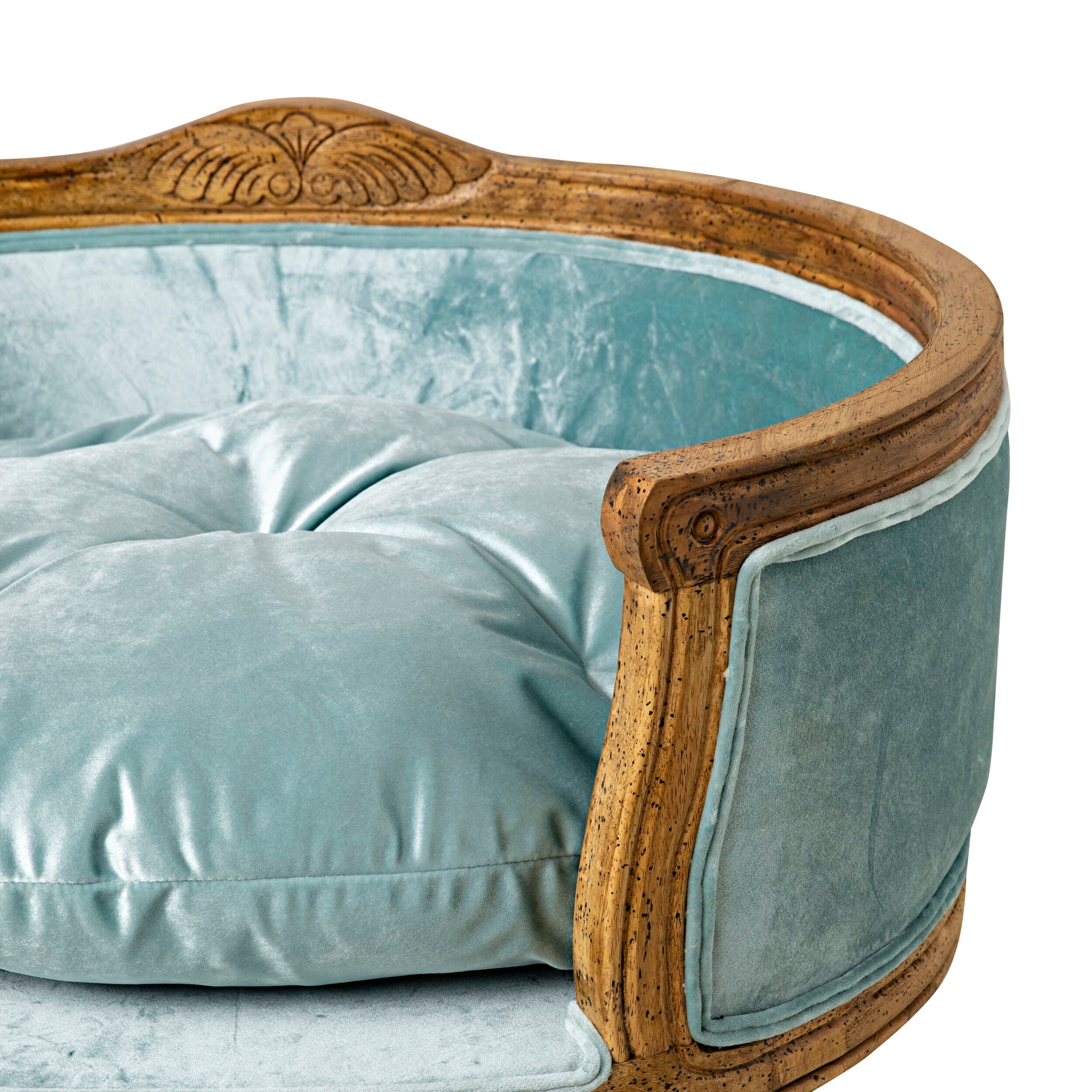 Luxe Dog Bed Soft Teal 75x70x44cm