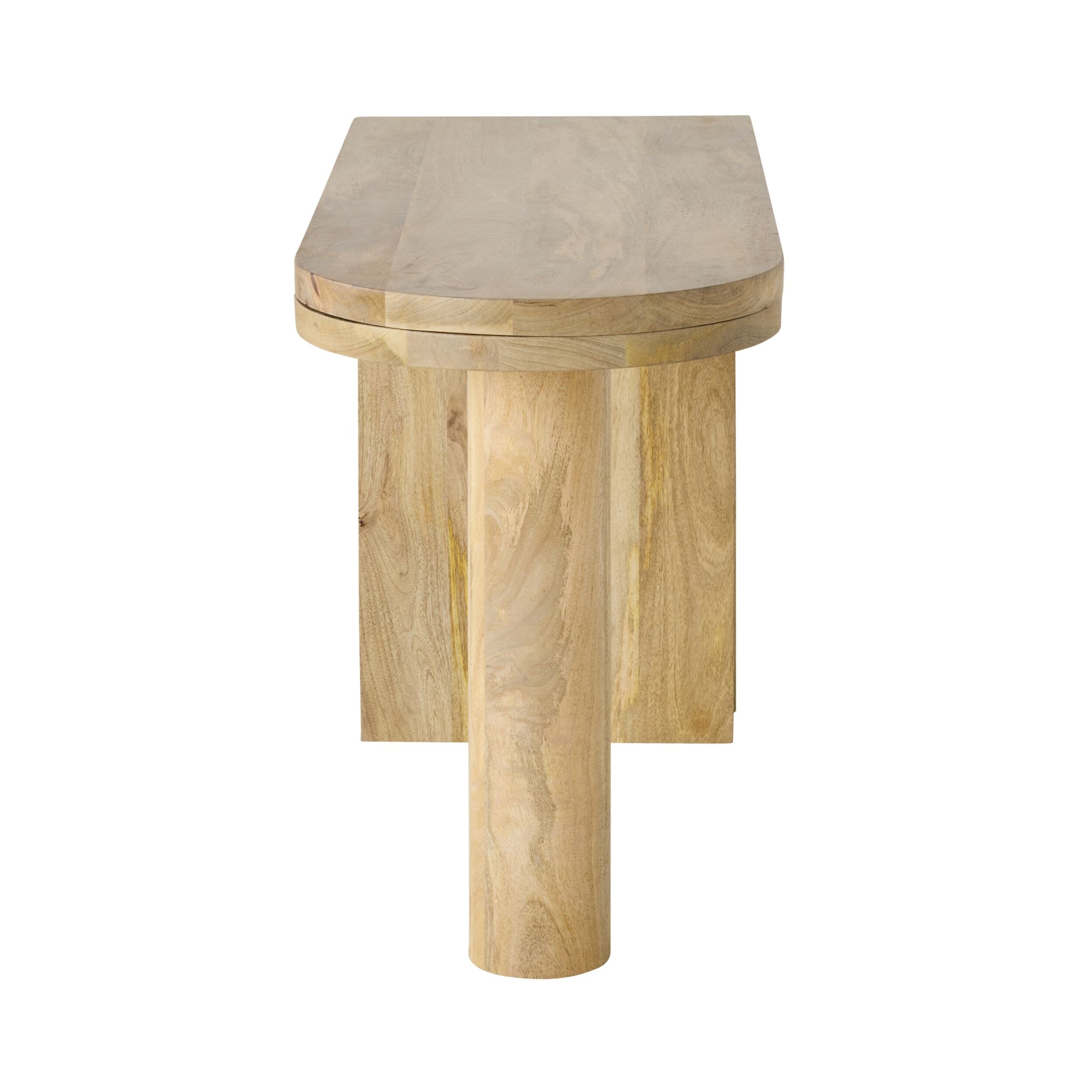 Harrie L Shape Rotating Desk Natural