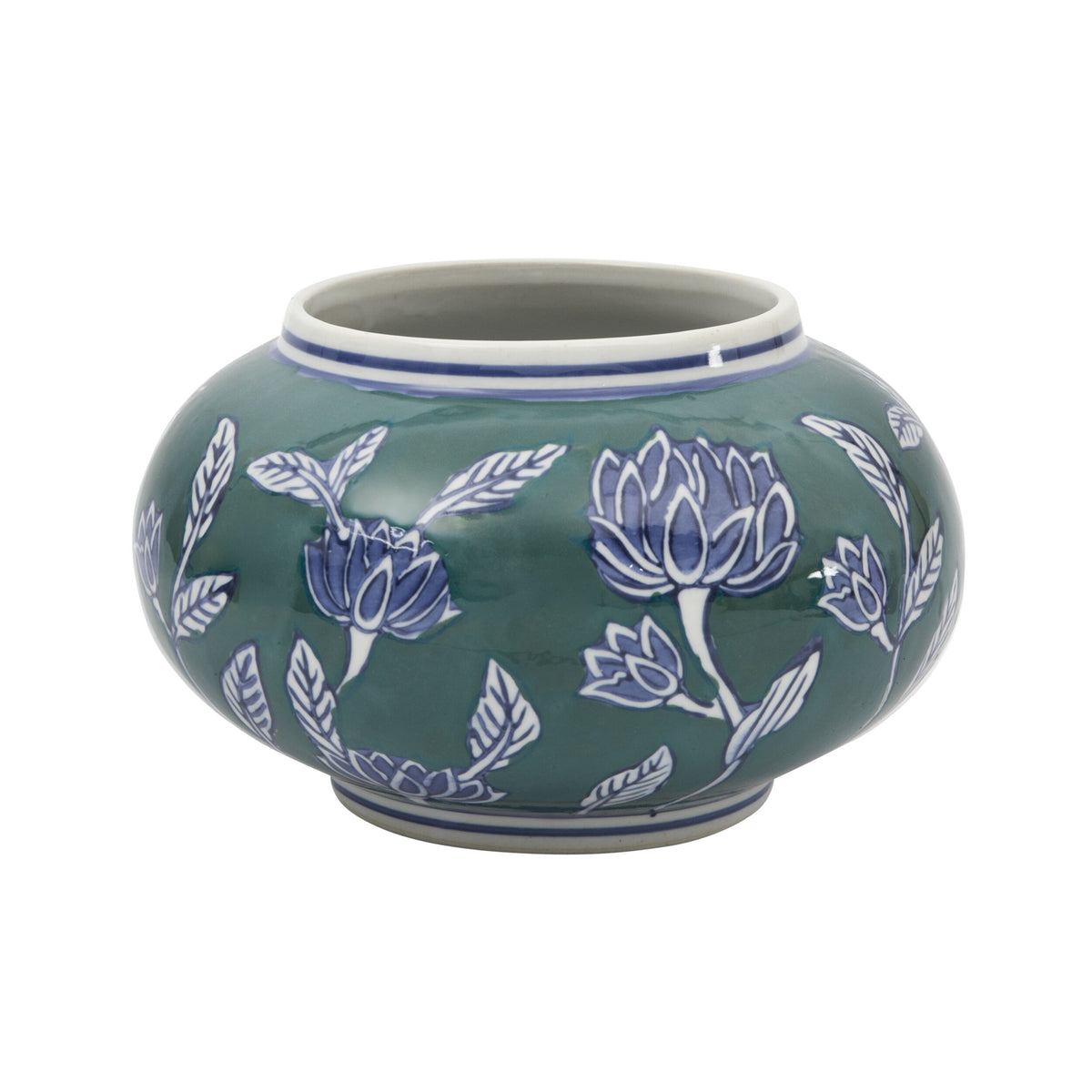 Celadon Eden Lotus Wide Vase