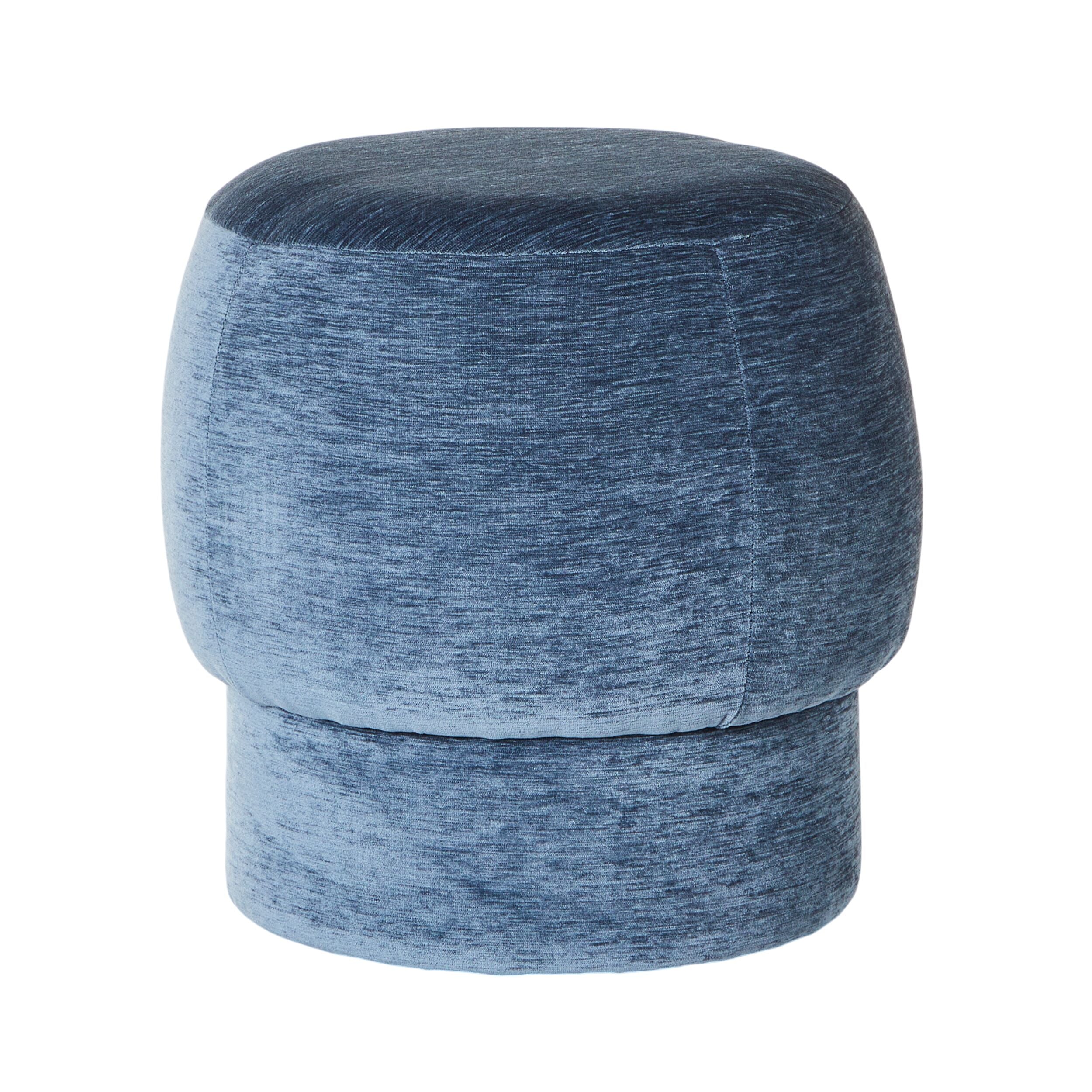 Tumbler Round Ottoman Cascade Slate Blue