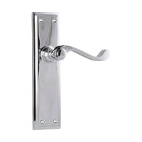 0790 Door Lever Milton Latch Pair Chrome Plated H200xW50xP68mm