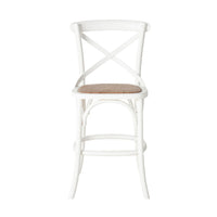 Provincial Cross Back Dining Stool Crisp White