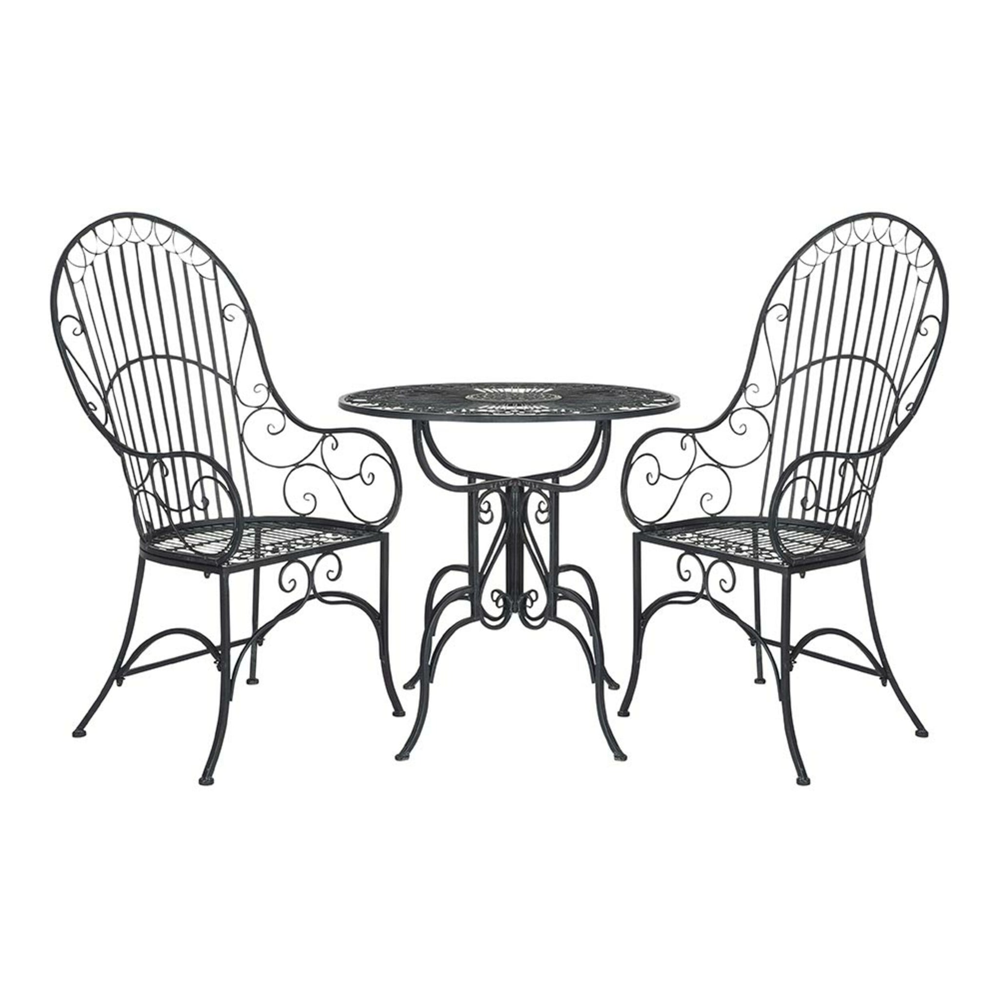 Arles Garden Table Black with 2 Arles Garden Chair Black Package