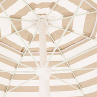 Amalfi Umbrella Scallop Edge Taupe/White Stripe