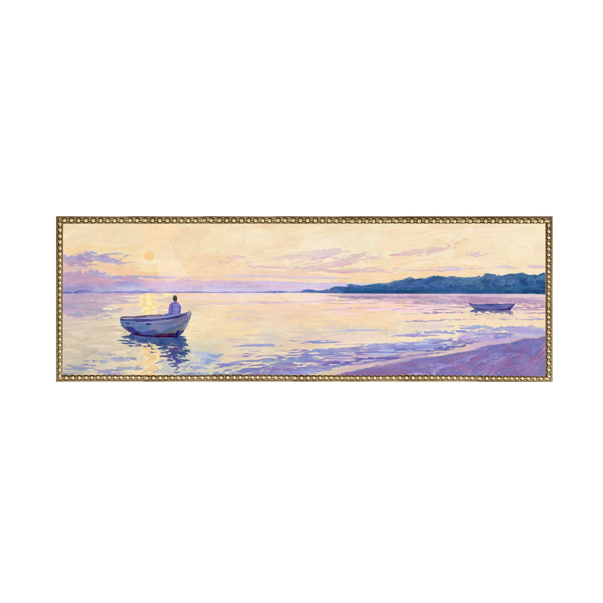 Afterglow Bay Framed Textured Artwork 150x50cm