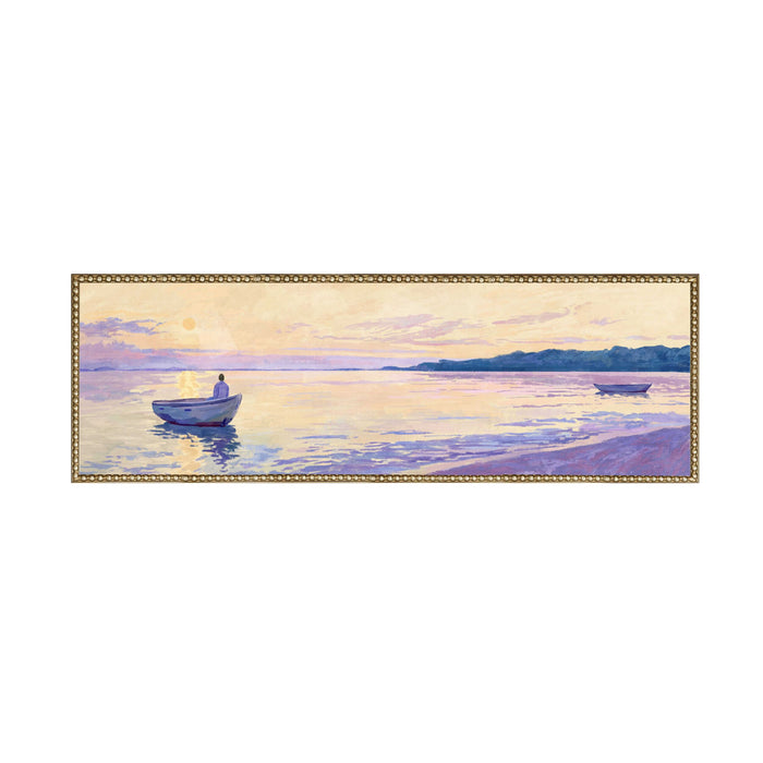 Afterglow Bay Framed Textured Artwork 150x50cm