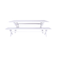 Blake Aluminium Dining Table 240cm White with 2 Blake Aluminium Dining Bench 240cm White Package