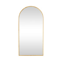 Natural Wooden Arched Floor Mirror