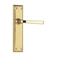 0675 Door Lever Menton Latch Pair Polished Brass H225xW50xP75mm